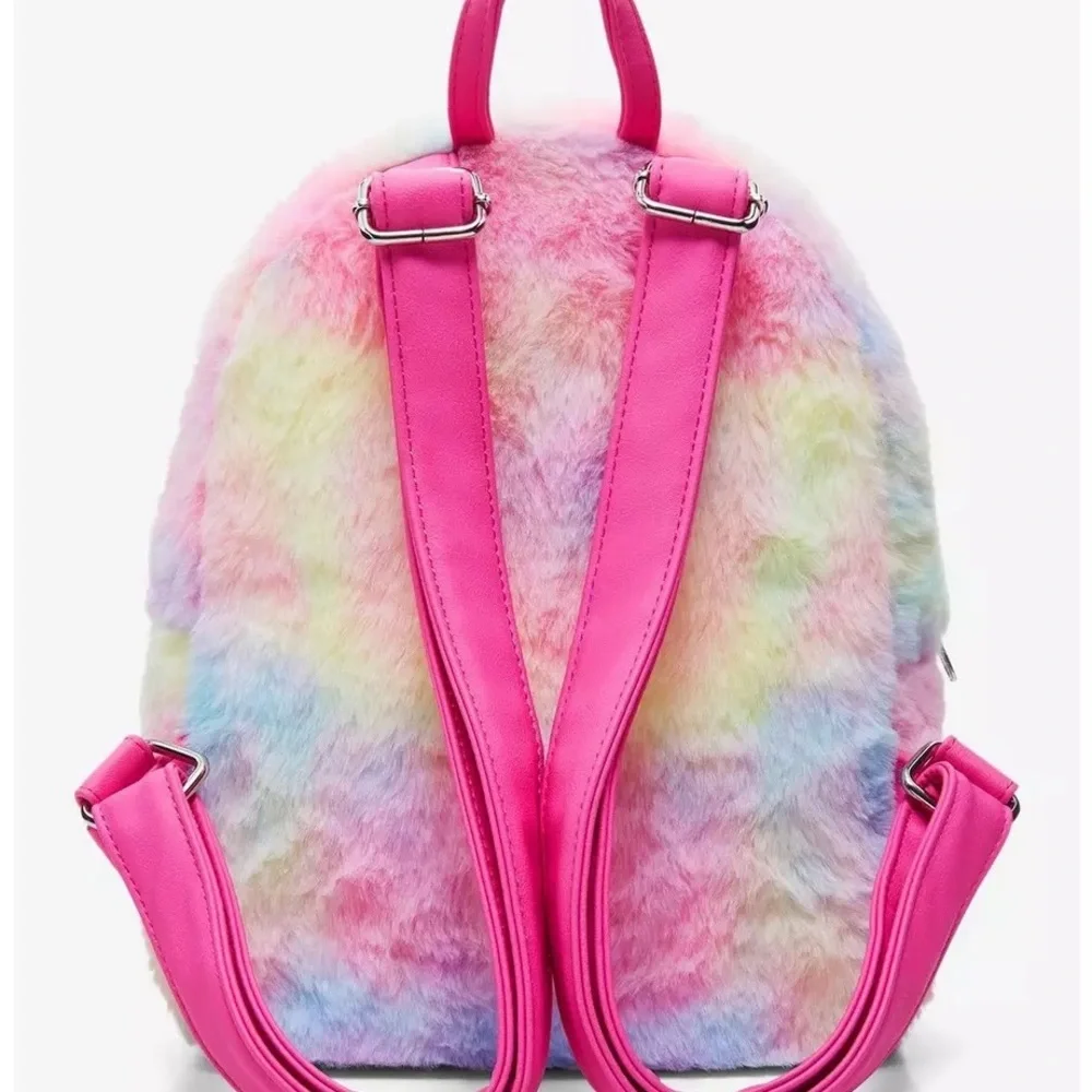 Care Bears Pastel Rainbow Fuzzy‎ Mini Backpack Loungefly Hot Topic